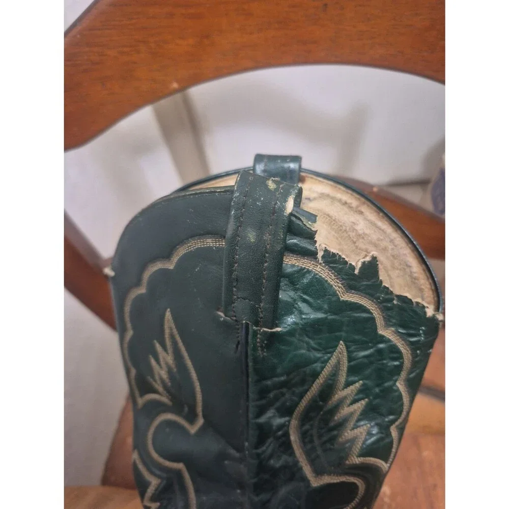 Vintage Tony Lama Two Tone Cowboy Boots Men's Size 11D Brown Western 7700